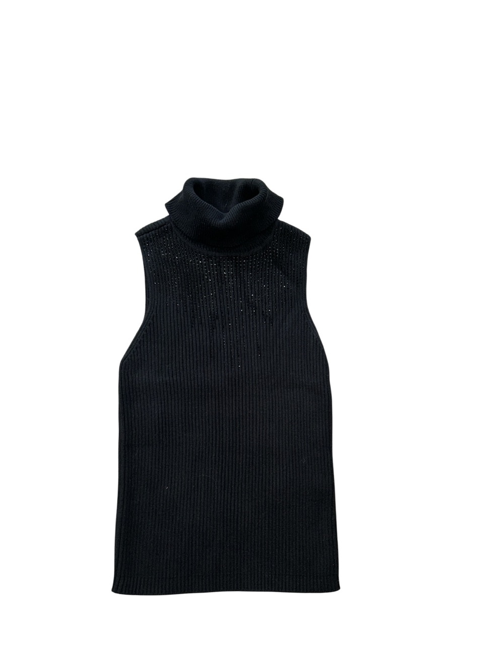 White House Black Market Black Sleeveless Turtleneck Tunic